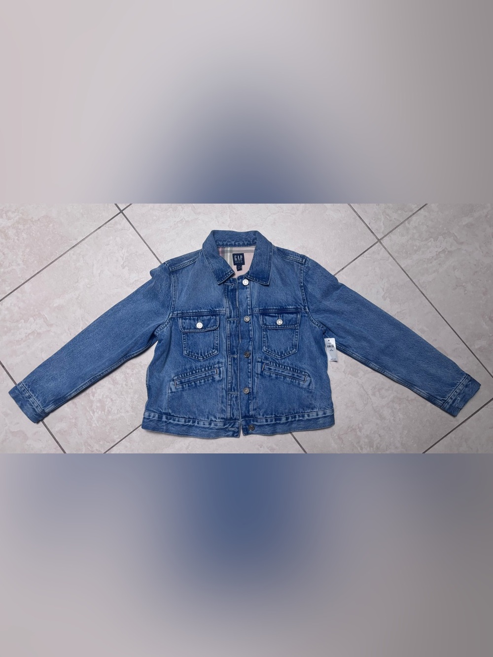 GAP  Denim Lined Jacket in Blue - Button Front Trucker